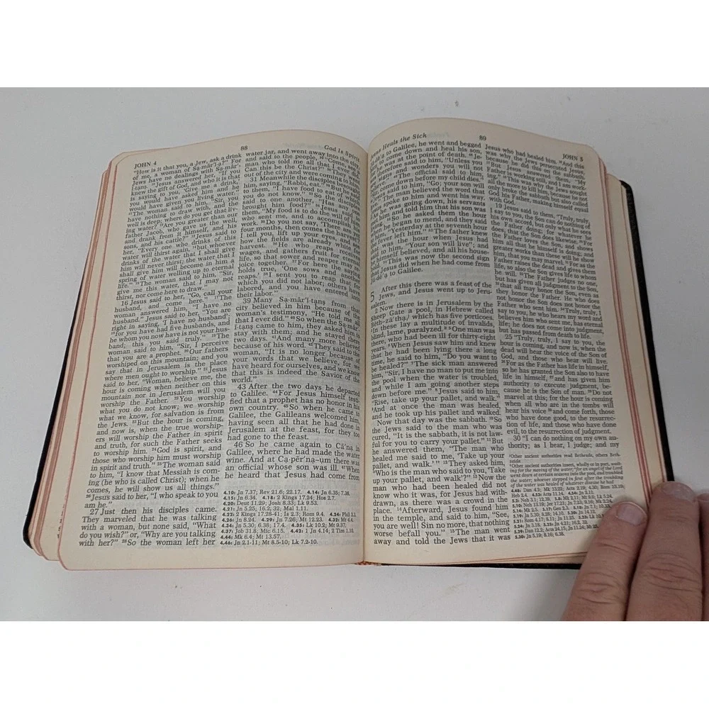 Vintage 1952 Holy Bible Revised Standard Version With Helps Black Leather Nelson